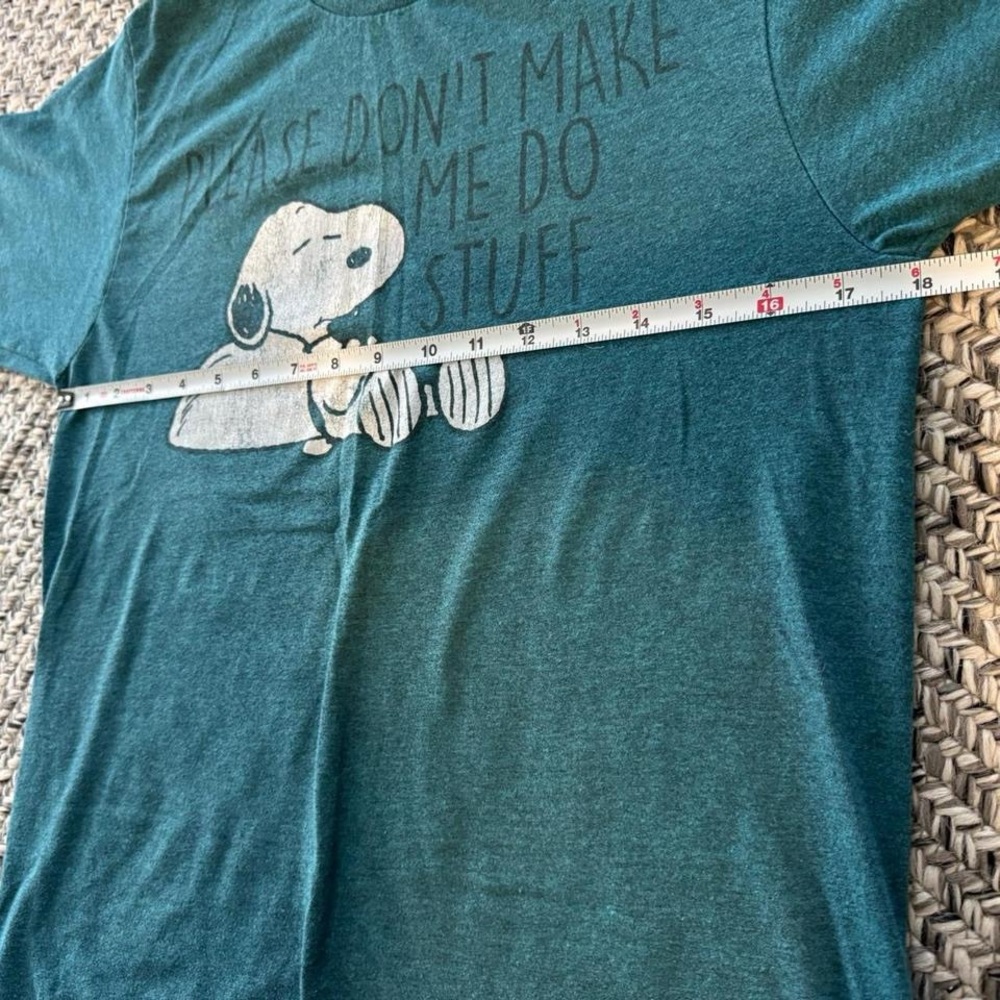 Peanuts Snoopy blue/ teal T-shirt with funny sayings Bundle of 2 - Picture 7 of 8